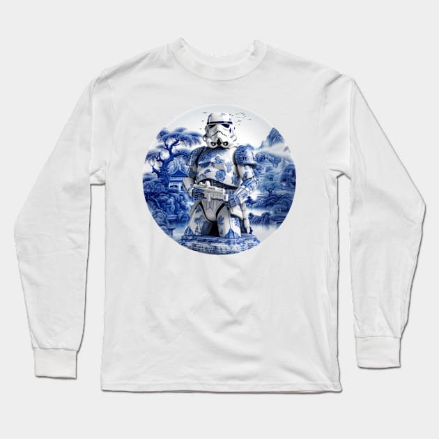 Blue China Storm Trooper Long Sleeve T-Shirt by Tankuss 